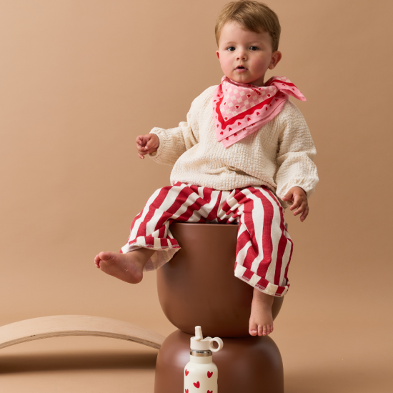 Foulard Amour Fou Fond Rose