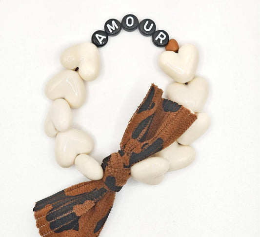 Bracelet Maxi Coeur Beige 🤎 & Maxi Nœud Léopard