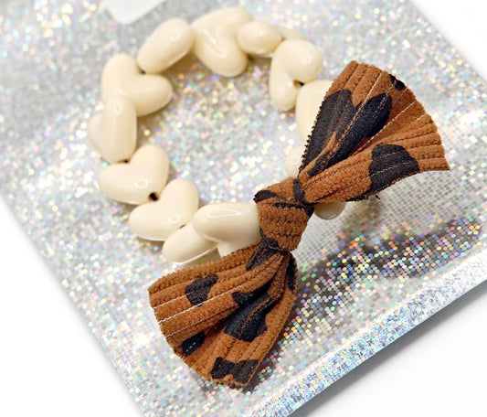 Bracelet Maxi Coeur Beige 🤎 & Maxi Nœud Léopard