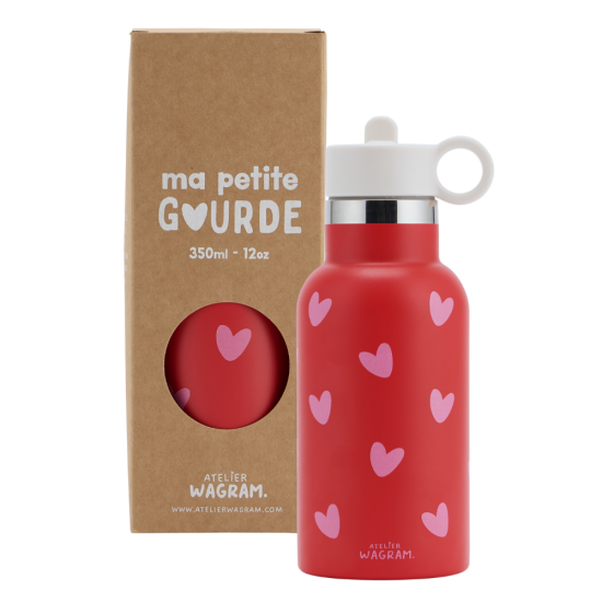 Gourde Rouge Cœurs Rose