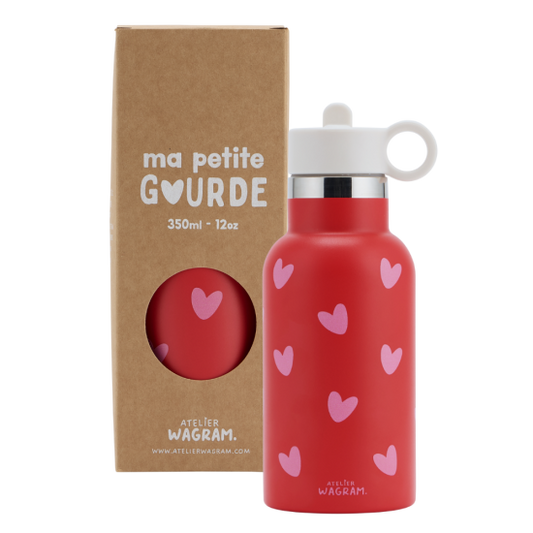 Gourde Rouge Cœurs Rose