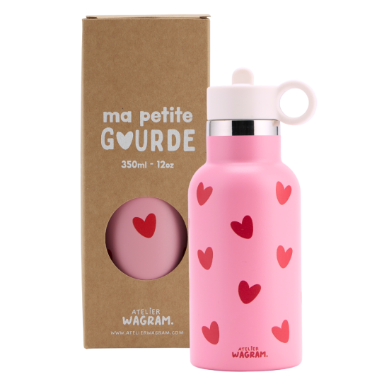 Gourde Rose Cœurs Rouge