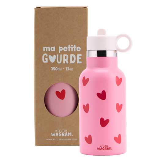 Gourde Rose Cœurs Rouge