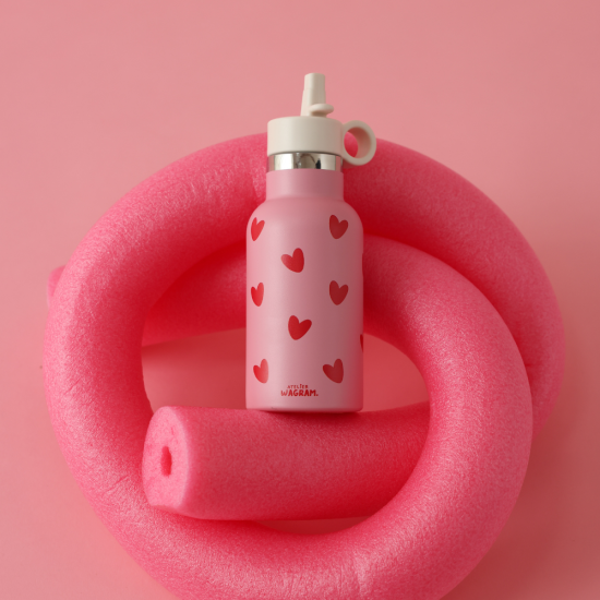 Gourde Rose Cœurs Rouge