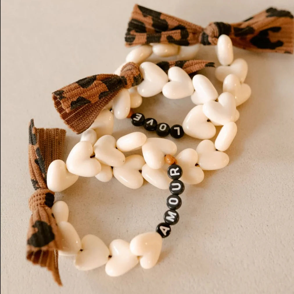 Bracelet Maxi Coeur Beige 🤎 & Maxi Nœud Léopard