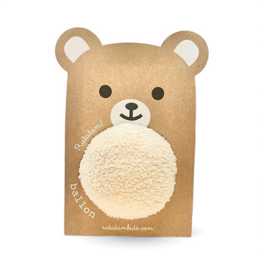 Balle ourson peluche 12cm Blanc