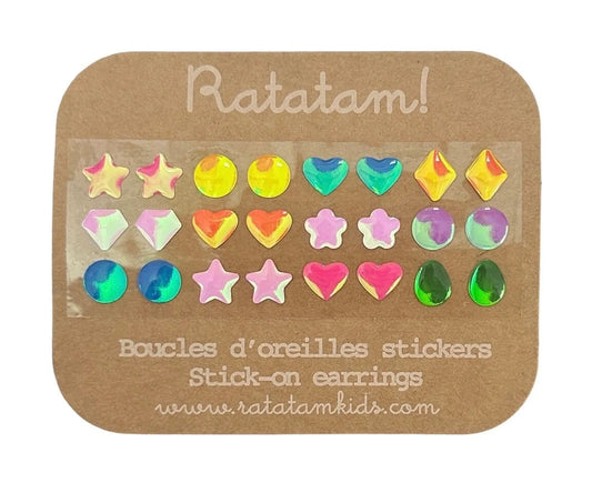 Boucles d’oreilles autocollantes Mix Motifs