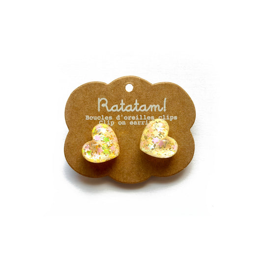 Boucles d’oreilles à clip Cœurs Jaune