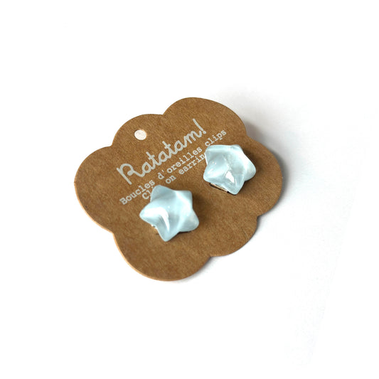 Boucles d’oreilles à clip Étoiles Bleu
