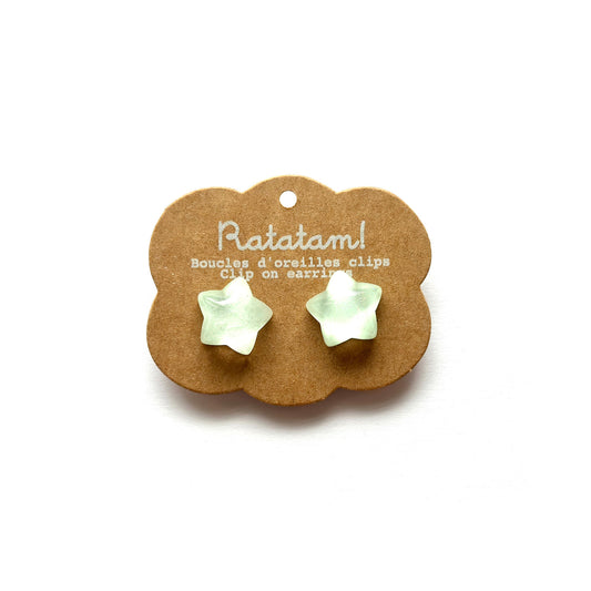 Boucles d’oreilles à clip Étoiles Vert