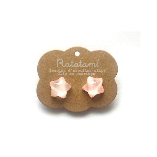 Boucles d’oreilles à clip Étoiles Rose