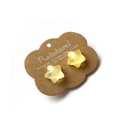Boucles d’oreilles à clip Étoiles Jaune