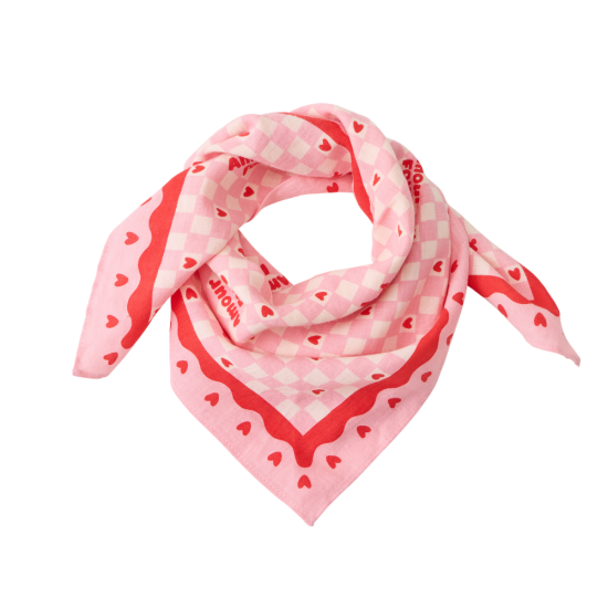 Foulard Amour Fou Fond Rose