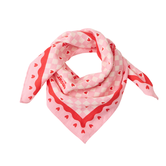 Foulard Amour Fou Fond Rose