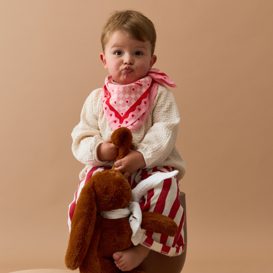 Foulard Amour Fou Fond Rose